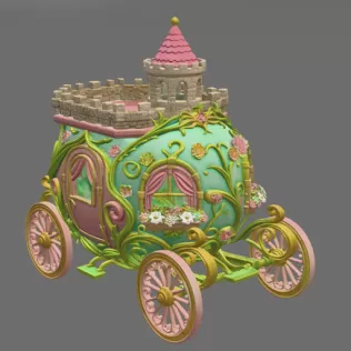 Fantasy Egg Carriage House – STL File 3D Printable - Model thumbnail 6