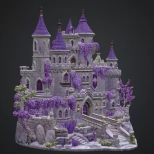 Lavender Bloom Castle STL File for 3D Print - Model thumbnail 10