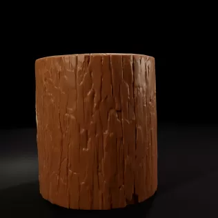 Realistic Tree Bark Candle Mold - 3D Printable Model - Model thumbnail 3