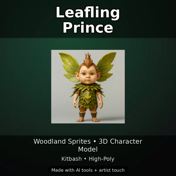 Woodland Fae Character Pack (10 High-Poly Kitbash Figures) - Model preview 16