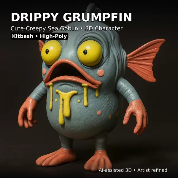 Sea Goblin Monsters – 10 High-Poly Kitbash Creature Pack - Model preview 6