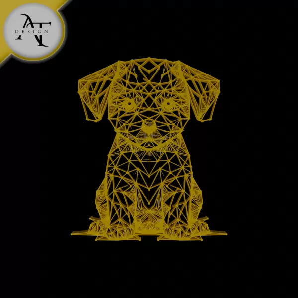 Puppy - Geometric - 2D Wall Art Decor - Model preview 1