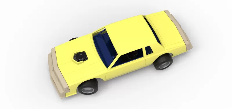 Vintage Dirt late model race car while turning Scale 1:25 - Model preview 4