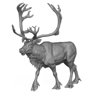 3D Printable Reindeer Statue