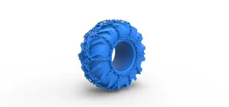Tire of Timberjack with chains Scale 1:25 - Model preview 2