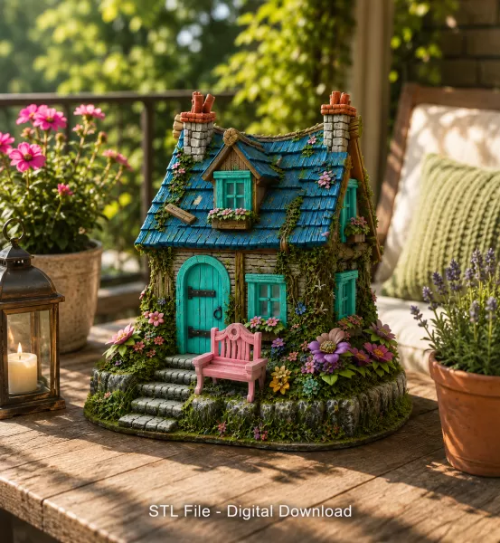Cozy Fantasy House STL for 3D Printing - Model preview 1