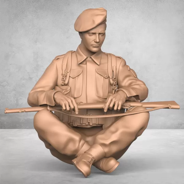 Sitting Army Soldier - Model preview 1