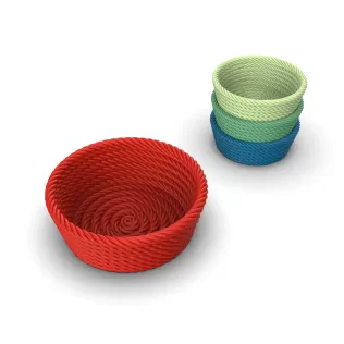 Wicker Basket, 3D Rope Bowl, Mesh Decor and for Jewelry; Keys; - Model thumbnail 2