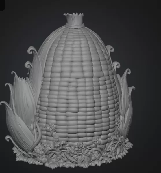 Corn Cottage STL File for 3D Print - Model preview 10