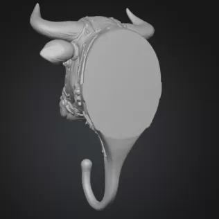 Steampunk Bull Wall Hook - Model thumbnail 4