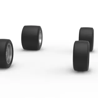 Wheel Set of Pavement Silver Crown Car Scale 1:25 - Model thumbnail 3