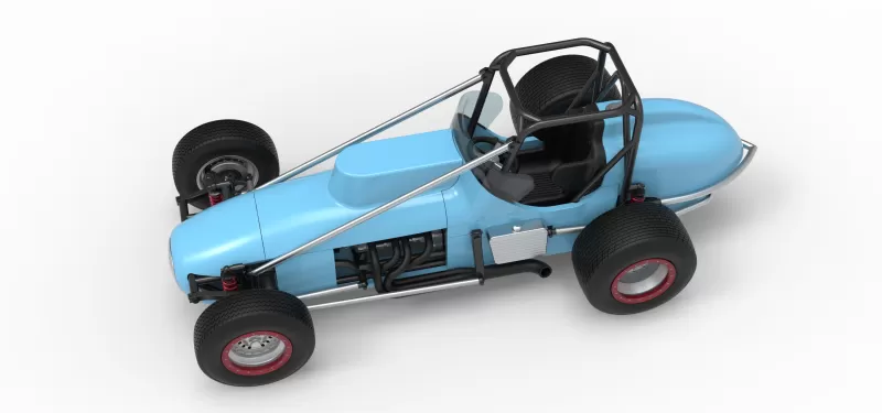 Dirt Silver Crown Champ car Scale 1:25 - Model preview 4