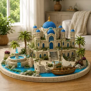 Azure Oasis Palace STL File for 3D Print - Model thumbnail 5