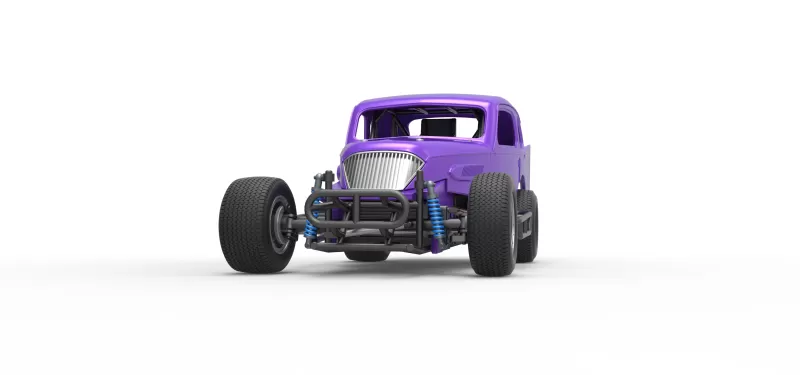 Vintage Dirt Modified stock car Scale 1:25 - Model preview 6