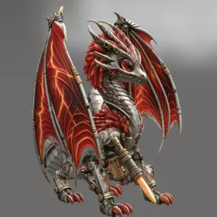 Mechanical Inferno Dragon STL File for 3D Print - Model thumbnail 10