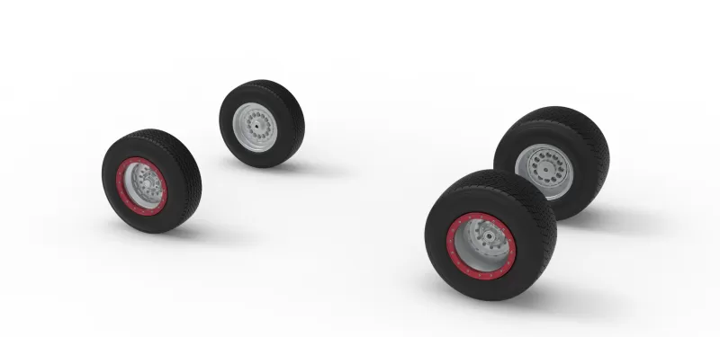 Wheel Set of Dirt Silver Crown Champ car Scale 1:25 - Model preview 7