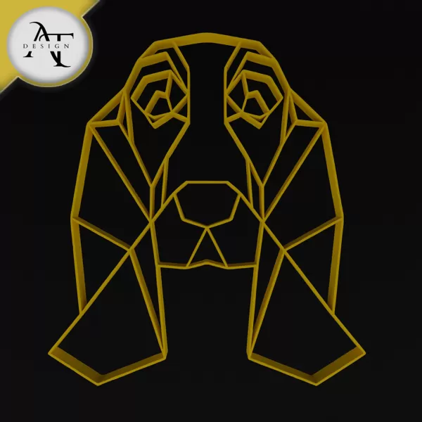 Dog - Geometric - 2D Wall Art Decor - Model preview 1