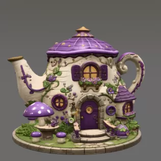 Enchanted Teapot Cottage STL File for 3D Print - Model thumbnail 9