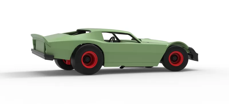 Vintage Dirt late model Race car Version 3 while turning 1:25 - Model preview 21