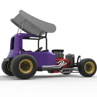 Vintage Winged Supermodified stock car for Dirt Scale 1:25 - Model thumbnail 21