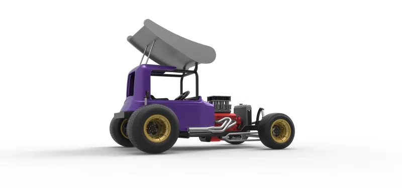 Vintage Winged Supermodified stock car for Dirt Scale 1:25 - Model preview 21