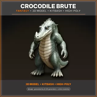 Animal Warrior Pack – Sci-Fi Fantasy High-Poly Kitbash 3D Model - Model thumbnail 8