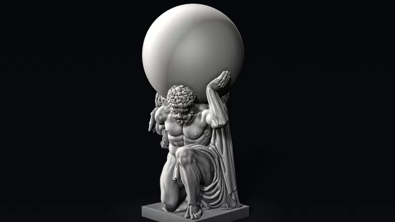 Hercules Statue Holding the Globe #RoZ - Model preview 3