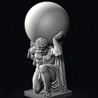Hercules Statue Holding the Globe #RoZ - Model thumbnail 3