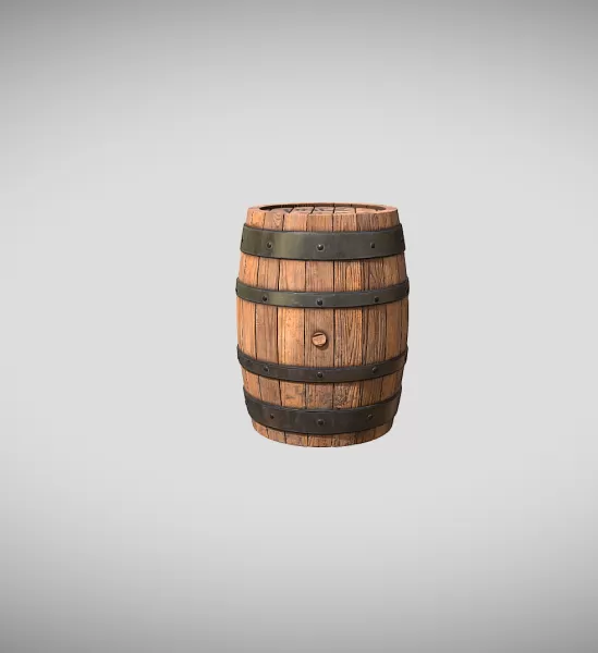 Wooden Barrel - Model preview 2