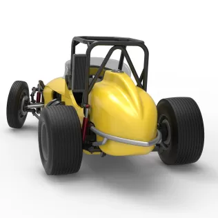 Dirt Silver Crown Champ car while turning Version 2 Scale 1:25 - Model thumbnail 14