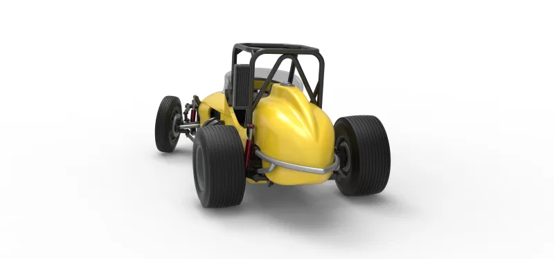 Dirt Silver Crown Champ car while turning Version 2 Scale 1:25 - Model preview 14