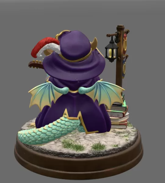 Mystic Bard Dragon STL File for 3D Printing - Model preview 6