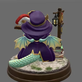 Mystic Bard Dragon STL File for 3D Printing - Model thumbnail 6