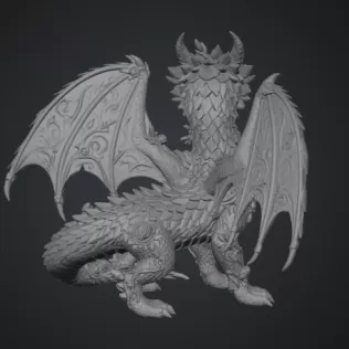 Crimson Rose Dragon STL File for 3D Print - Model thumbnail 16