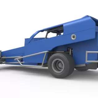 Vintage Dirt Modified stock car Version 2 while turning 1:25 - Model thumbnail 13