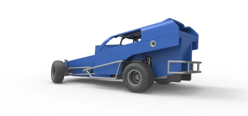 Vintage Dirt Modified stock car Version 2 while turning 1:25 - Model preview 13