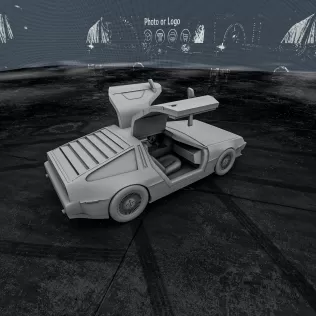 DMC DeLorean with Open Doors – 3D Printable Car Model - Model thumbnail 6