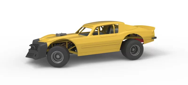 Vintage Dirt late model Race car V2 while turning Scale 1:25 - Model preview 1