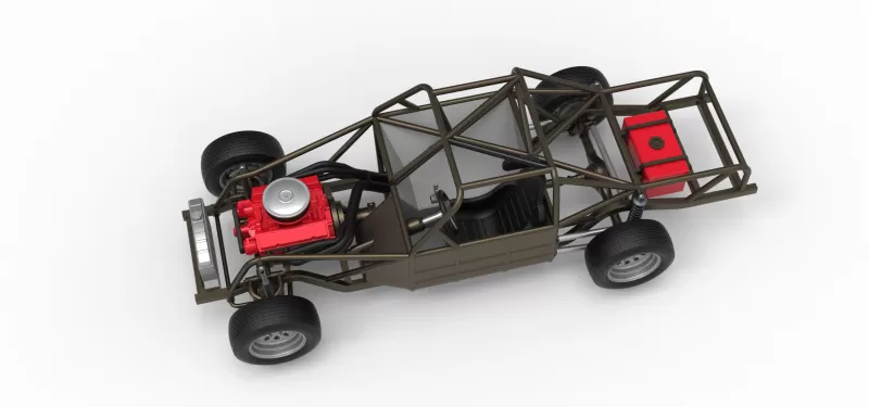 Vintage Dirt Modified stock car Base Version 7 Scale 1:25 - Model preview 4