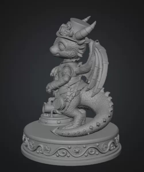 Clockwork Fantasy Dragon STL for 3D Printing - Model preview 8