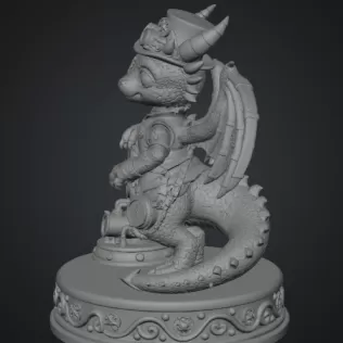 Clockwork Fantasy Dragon STL for 3D Printing - Model thumbnail 8
