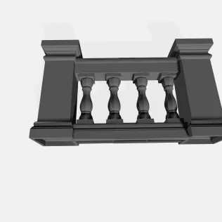Architectural Balustrade – Resin Miniature Railing - Model thumbnail 2