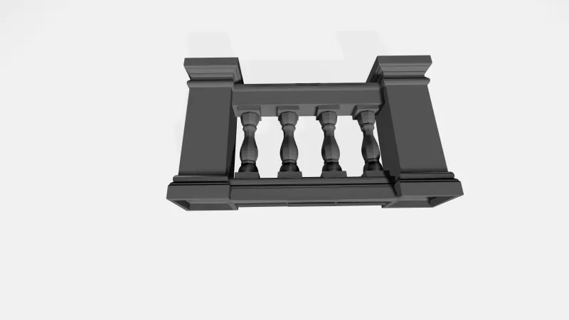 Architectural Balustrade – Resin Miniature Railing - Model preview 2