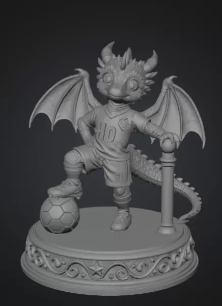 Fantasy Football Dragon STL for 3D Printing - Model preview 9