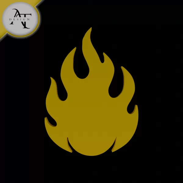 Simple Flame Symbol - 2D Art - Model preview 1