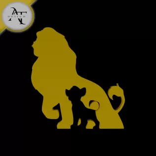 Simba - The Lion King - Silhouette - 2D Wall Art Decor
