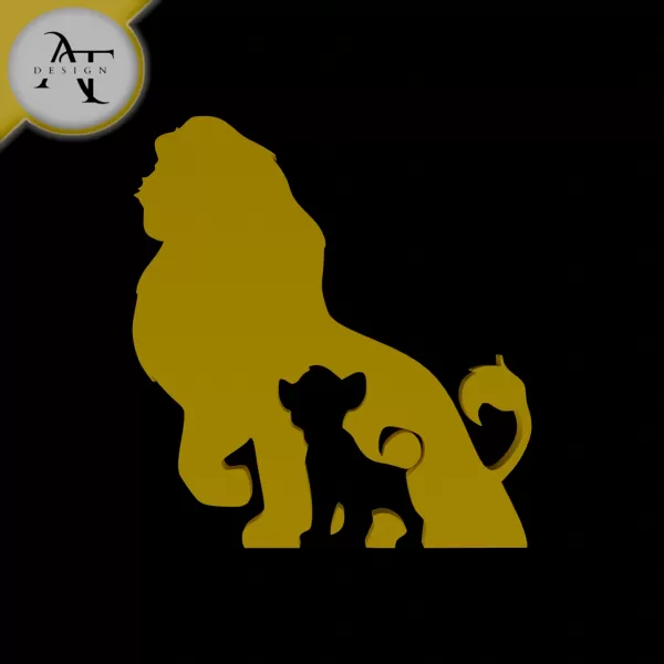 Simba - The Lion King - Silhouette - 2D Wall Art Decor - Model preview 1