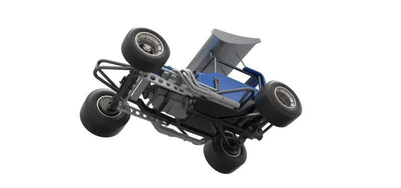 Vintage Winged Supermodified stock car Version 2 Scale 1:25 - Model preview 3