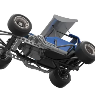 Vintage Winged Supermodified stock car Version 2 Scale 1:25 - Model thumbnail 3