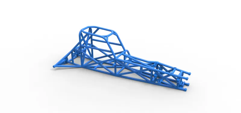 Frame of Supermodified front engine race car V3 Scale 1:25 - Model preview 15
